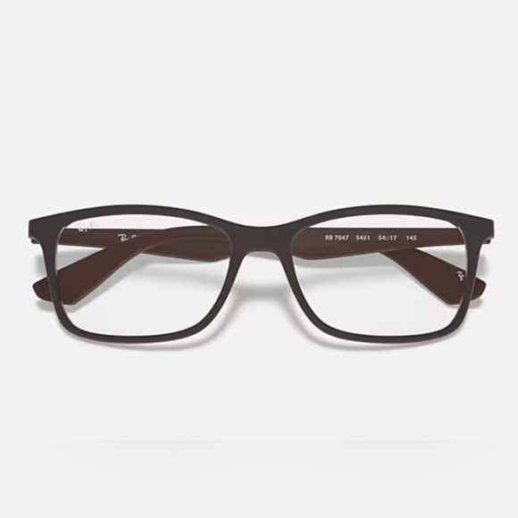Ray Ban RB 7047 5451 Optics Matte Transparent Brown Eyeglasses Frames 54-17-140 - Picture 1 of 10